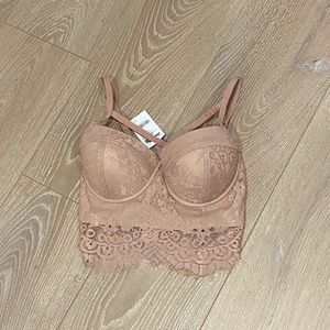 Pink lace bustier top